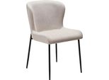 (Set Di 2) Sedia Da Pranzo Glam Dan-Form Bouclé Grigio Chiaro.