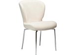 (Set Di 2) Sedia Da Pranzo Glory Dan-Form Con Base Girevole Bouclé Beige.