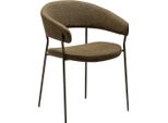 (Set Di 2) Sedia Da Pranzo Reboot Dan-Form Con Braccioli Bouclé Verde Scuro.