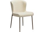 (Set Di 2) Sedia Da Pranzo Glam Dan-Form Bouclé Bianco Sporco.