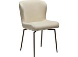 (Set Di 2) Sedia Da Pranzo Glam Dan-Form Con Base Girevole Bouclé Bianco Sporco.