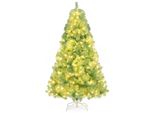 Costway 180Cm Albero Di Natale Artificiale Con Led Bianco Caldo, 8 Modalità E Supporto In Metallo, Abete, Albero Di Natale, Albero Di Natale Artificiale Per La Casa