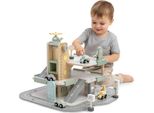 Grande Garage In Legno A Tre Piani Per Bambini - Parcheggio Con Ascensore, Distributore Di Benzina, Autolavaggio Ed Elicottero | Mamabrum
