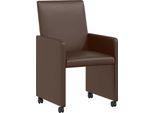 Vidaxl Sedie Da Pranzo Con Rotelle 2 Pezzi Marrone 57 X 66 X 94 Cm