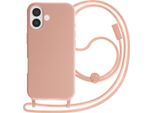 Avizar, Custodia Per Iphone 17 In Silicone Morbido Con Cinturino Regolabile, Oro Rosa