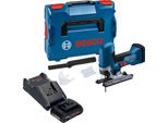 Seghetto Alternativo A Batteria Bosch Gst 18V-125 S Professional 18 V 125 Mm Brushless + 1X Batteria Procore 4,0 Ah + Caricabatteria + L-Boxx