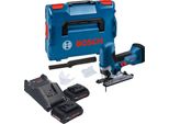 Seghetto Alternativo A Batteria Bosch Gst 18V-125 S Professional 18 V 125 Mm Brushless + 2X Batteria Procore 4,0 Ah + Caricabatteria + L-Boxx