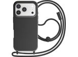 Avizar, Custodia Per Iphone 17 Pro Serie Soft-Touch Con Cinghia Di Trasporto, Nero