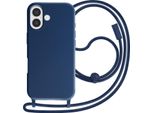 Avizar, Custodia Per Iphone 17 In Silicone Morbido Con Cinturino Regolabile, Blu