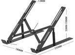 Inf Supporto Per Laptop Pieghevole Acciaio Al Carbonio - Cuscinetto Di Raffreddamento Portatile, 2 Pezzi Nero