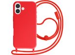 Avizar, Custodia Per Iphone 17 In Silicone Morbido Con Cinturino Regolabile, Rosso