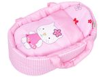 Marsupio Per Bambole Fino A 35 Cm + Biancheria - Motivo A Scacchi Rosa Con Gatto