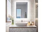 Wisfor Specchio Da Bagno Con Illuminazione Senza Nebbia 50 X 70 Cm, Specchio Da Bagno A Led Specchio Illuminato Specchio Da Parete Con Interruttore A Sfioramento Dimmerabile