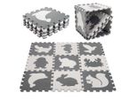 Tappeto Puzzle In Schiuma Per Bambini 9 El. Nero-Ecru 85Cm X 85Cm X 1Cm