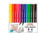 Set Di Pennarelli Alpino Colorati In Tessuto 10 Pezzi