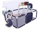 Parco Giochi Per Bambini, Design Spazioso, Materiale In Tessuto Resistente, Porta Blu A 2 Porte Da Calcio, Non è Un Regalo