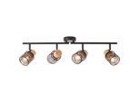Brilliant Lampe Santy Spotrohr 4Flg Schwarz/Natur Braun 4X D45, E14, 42 W