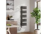 Emke Radiatore Elettrico Da Bagno Con Controllo Tramite App Wi-Fi Termostato Scaldasalviette 1320 X 400 Mm Antracite Portasciugamani 600 W Asciugamani