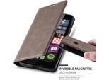 Cadorabo Cover Per Nokia Lumia 640 Cover Protettiva In Marrone Custodia Per Cellulare Cover Chiusura Magnetica