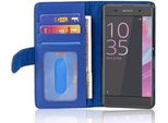 Cadorabo Custodia Per Sony Xperia Xa In Blu Cover Posteriore Telefono Cellulare Protettivo Cover Libro Custodia Libretto Slot Per Schede
