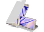 Cadorabo Custodia Per Cellulare Per Samsung Galaxy A3 2015 Custodia Protettiva In Argento Cover Etui Book Case Booklet