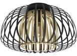 Eglo Deckenleuchte "Encinitos Deckenlampe, Stahl, E27, IP20, Esstischlampe, Vintage, Lampe", Gold (Schwarz, Goldfarben), Ø 45Cm H: 26Cm, 1 Stk., Leuchten, Wand-/Deckenleuchte, H26 X Ø45 Cm, Schwarz, Gold, 1X40W Exkl., Deckenleuchte