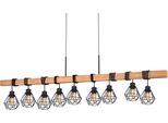 Eglo Pendelleuchte "Townshend 5", Braun (Braun, Schwarz), 9, Leuchten, Schwarz / L150 X H110 X B20 Cm / Aus Holz Und Metall / Retro / Vintage, Pendelleuchte