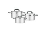 Topf-Set Mulex "Lugano", Silber (Edelstahlfarben), TöPfe, Messskala, SchüTtrand, Kapselboden, Induktion
