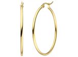 Paar Creolen Jobo, Gold (Goldfarben), Ohrringe, Damen, 40Mm, Edelstahl, Edelstahl Goldfarben Beschichtet 40 Mm