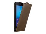 Custodia Cadorabo Per Sony Xperia M4 Aqua Custodia Protettiva In Marrone Custodia Flip Per Telefono Cellulare Custodia Cover