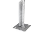 PfostenträGer Alberts, Grau (Feuerverzinkt), B:10Cm T:20Cm, Stahl, Bodenanker, FüR Zaunpfosten, FüR Pfosten-Ø 38 Mm