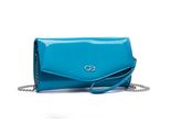 Clutch "Mia", Damen, Gr. B/H/T: 24Cm X 13Cm X 5Cm Onesize, Blau (TüRkis), Lederimitat, Collezione Alessandro, Taschen, Aus Weichem Softlackmaterial