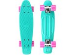Skateboard STAR-SKATEBOARD, blau (helltürkis, pink), Skateboards, Kinder, Kicktail
