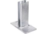 PfostenträGer Alberts, Grau (Feuerverzinkt), B:8Cm T:15,6Cm, Stahl, Bodenanker, Zum Aufschrauben, Feuerverzinkt, FüR Pfosten 60 X 40 Mm