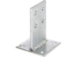 PfostenträGer Alberts, Grau (Feuerverzinkt), B:10Cm T:10Cm, Stahl, Bodenanker, Feuerverzinkt, SteggrößE 130 X 80 Mm