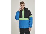 Urban Classics - Giacca Pull Over 3-Tone Neon Mix Nero/Blu Cobalto - Xs