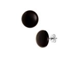 Paar Ohrstecker Jobo, Silber (Silber 925), Ohrringe, Damen, 10Mm, Silber 925 (Sterlingsilber), Rund 925 Silber Mit Onyx