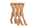 Feinstrumpfhose CAMANO Halterlose Strümpfe 3er Pack, Damen, Gr. S, rosa (powder), 70% Polyamid, 30% Elasthan, Strumpfhosen Feinstrumpfhose
