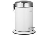 Kosmetikeimer MÖVE Treteimer Push, weiß, B:22cm H:29,5cm T:22cm Ø:22cm, Edelstahl, Mülleimer, Kosmetikeimer, 3 Liter, weiß