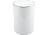 Msv Serie Bagno "Aspen"" Design Bidone Per Cosmetici Bidone A Pedale Bidone Con Coperchio Basculante Bidone Per Rifiuti 6 Litri (ØXh): Circa 18,5 X 26 Cm Bianco"