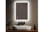 Emke Specchio Da Bagno A Led Con Illuminazione Bianca Fredda 50X70Cm, Specchio Da Bagno Con Interruttore A Sfioramento - Efficienza Energetica