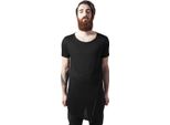 T-Shirt Da Uomo Urban Classics Long Open Edge Front Zip Tee Nero - Xs