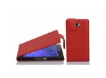 Cadorabo Custodia Protettiva Per Sony Xperia M2 / M2 Aqua Custodia In Rosso Custodia Per Cellulare Flip Case Cover Imitazione Pelle