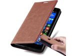 Cadorabo Cover Per Nokia Lumia 535 Cover Protettiva In Marrone Custodia Per Cellulare Cover Chiusura Magnetica