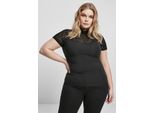 Urban Classics - Donna, Flock Lace Turtleneck Tee Nero - Xl