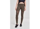 DáMské Leginy Urban Classics Ladies Tech Mesh Leggings Oliva Scuro - 4XL