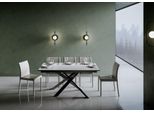 Itamoby - Tavolo Allungabile 160/220X90 Cm Ganty Bianco Spatolato - Bordo Antracite Telaio E Gambe Antracite
