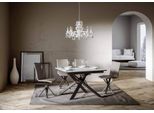 Itamoby - Tavolo Allungabile 120/180X90 Cm Ganty Bianco Frassino - Bordo Antracite Telaio E Gambe Antracite