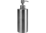 Quvio Distributore Di Sapone - Pompa Di Sapone - Distributore Manuale Di Sapone - Sapone Per Le Mani - Porta Sapone - Acciaio Inox - Indipendente - 550 Ml - 7 X 7 X 21 Cm (Lxwxh) - Argento / Grigio
