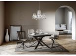 Itamoby - Tavolo Allungabile 120/180X90 Cm Ganty Cemento - Bordo Antracite Telaio E Gambe Antracite